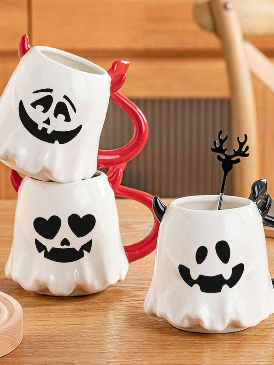 1 套万圣节南瓜表情贴纸、万圣节派对装饰贴纸、不给糖就捣蛋派对礼品、用于墙面装饰的搞笑表情贴纸、万圣节杯贴，适用于万圣节派对和主题派对装饰家居装饰万圣节装饰房间装饰秋季装饰 - 彩色 - 查看 1