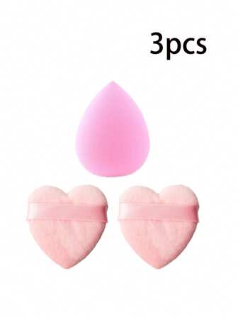 3pcs Makeup Sponge Set - Velvet Powder Puff, Concealer Sponge, Makeup Sponge, Makeup Blender, Mixed Beauty Sponges For Flawless Application Of Liquid, Cream And Foundation, Multi-Color Makeup Sponges, Non-Latex Dry & Wet Foundation Sponge, For Face Concealer Makeup, Velvet Triangle Powder Puff, Beauty Sponge, Makeup Blender, Makeup Sponge