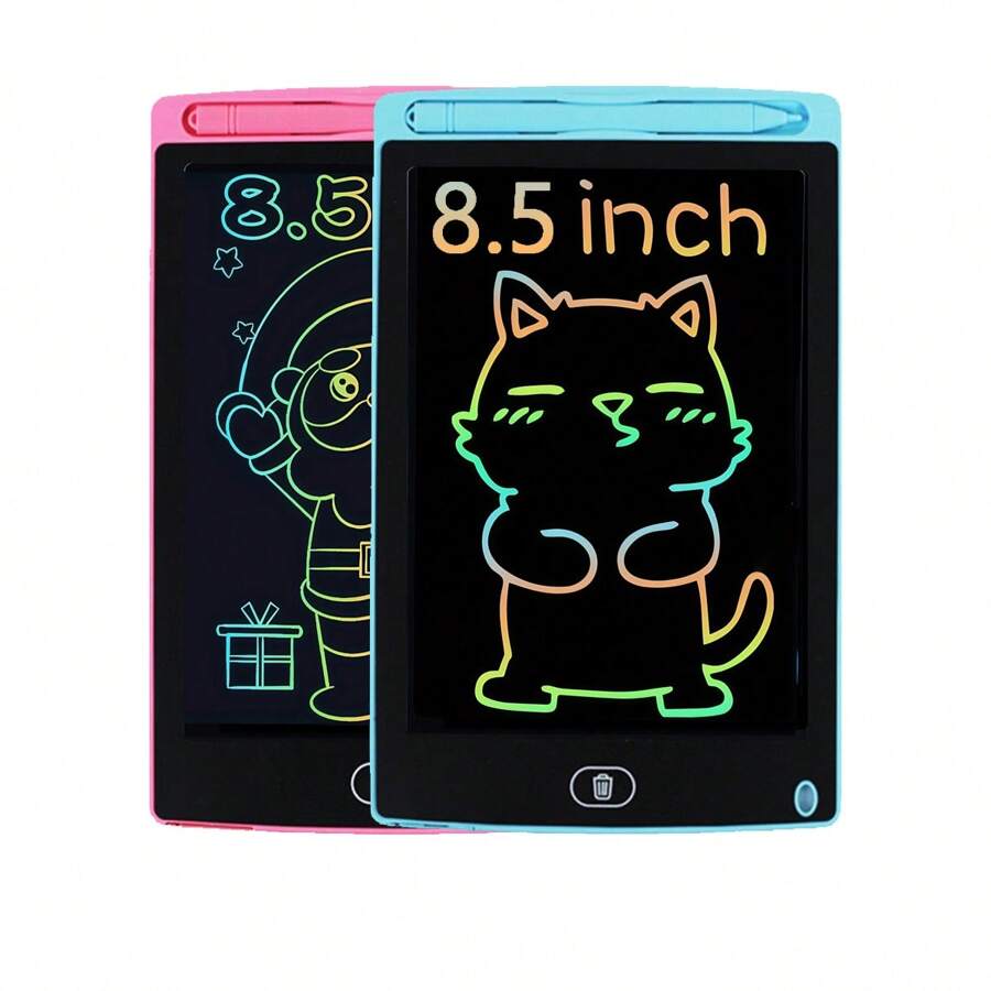 2pcs 8.5" LCD Writing Tablet | Kids Color Drawing Board (Pink + Blue) | 3-6 Years Old Educational Toy | One-Click Clear Screen Eye-Caring Design | Christmas Birthday Double Gift Box