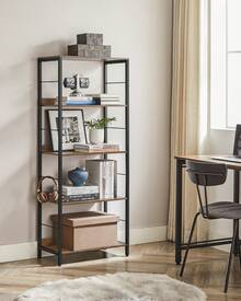 VASAGLE Bookcase - Rust Brown - View 1