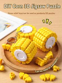 1 件 DIY 玉米拼图，自组装减压玩具，儿童创意礼物 - 玉米拼圖 - 查看 3