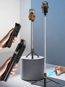 170cm/67inch Extendable Aluminum Selfie Stick Tripod With Fill Light & Bluetooth Remote, Compatible With IPhone/Android Smartphones - For Travel, Vlogging, Live Streaming, Outdoor Photography,Selfie Stick Extendable Portable Stand For Vloggers & Travel- Shoot Like A Influencer Anywhere!Bestseller!