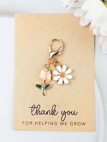 Set de 6 llaveros con tulipanes y margaritas, adecuados como colgantes, cadenas y decoración de bolsos, diseño floral de moda, regalo ideal para cumpleaños, bodas, Día del Maestro, Día del Padre, Día de la Madre, cumpleaños de amigos, accesorio perfecto para bolsos, llaveros de coche, excelente para el nuevo período escolar y graduación, diseñado para mujeres - Multicolor - Ver 7