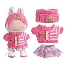 6.69-Inch Doll Clothes, Compatible With Labubu,1sets Of Decoration - Fashionable Bucket Hat And Sweater And Pants Or Skirt Set, Suitable For 6.69-Inch Dolls, Cute BuLabu Accessories, For Play And Display (Shoes And Dolls Not Included) - Multicolor - View 4