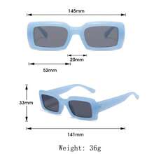 1pc Jelly Color Rectangular Simple & Stylish Personalized Fashion Glasses Rectangular Shape Shades - Baby Blue - View 4