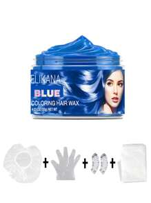 Elikana Men's Temporary Hair Wax Set - Colored Hair Wax, Hair Styling Wax, Hair Gel - Changes Hair Color - Styling Tool Kit - Beard Dye - Bright Blue, Green, Yellow, Easy To Wash, Bold Styling, Suitable For Theme Parties, Valentine's Day Gifts, New Year Gifts