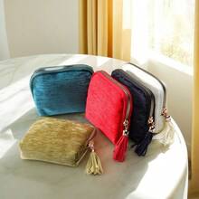 Luxury Jewelry Storage Pouch With Elegant Tassel Pendant, Versatile Bracelet And Bangle Organizer, Stylish Zipper Bag For Travel And Home Use, Perfect Gift For Birthdays, Anniversaries, And Special Occasions, Keep Your Precious Accessories Neatly Organized And Easily Accessible, Ideal For Fashion Enthusiasts And Jewelry Lovers, Enhance Your Style With This Chic And Functional Storage Solution, Perfect For Storing Earrings, Necklaces, And More, Elevate Your Jewelry Collection With This Must-Have Accessory.