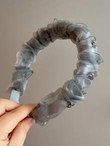 1pc Shiny Casual Polyester Fiber Sparkly Rhinestone Wrapped Mesh Headband, Suitable For Spring, Summer, Autumn, Winter, Hair Band, Hair Hoop, Hair Accessories ,Head Piece - D-5830 - View 9