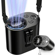coldSky Ventilador portátil de cintura recargable de 10000mAh con clip, ventilador personal recargable para cintura/cuello con luz, 5 velocidades y flujo de aire fuerte para enfriar al aire libre, obras, campamento y viajes