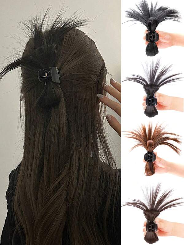 Einteiligesz Haaraccessoire Perücke halb gebundene Hühnerfedern Clip Kugel Kopf Perücke Haarkralle süße heiße Mädchen Fontäne hoher Pferdeschwanz schlaffe Perücke Tasche Herbst Krallenklemmen Mode Haarklammern Herbst Haarspange Winter Accessoires für Urlaubsoutfits Frau