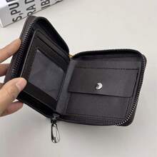 Wallet da uomo con chiusura lampo, grande capacità, porta carte, in pelle PU, multiposizione, organizer a coin, alta qualità, texture accattivante, chiaro, fattoriale, regalo per le vacanze per ragazzi