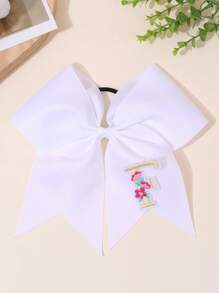 1pc 26Letters Back To School Customized Text Name Bow Hair Ring,Personalized Solid Color Embroidered 26 Letters Decoration Bow Hair Ring,Fashion Unique Hair Accessories For Girls Back To School Gifts, Daily Use - 彩色 - 查看 7