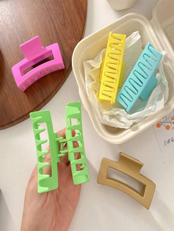 Claw Clips 5pcs Women's Simple Colorful Square Hair Claw, Medium Square Hair Claw, Suitable For Daily Hairstyles, Recommended As Gift Hair Accessories Hair Clips For Women, School Stuff, College