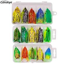 5 件青蛙诱饵，用于鲈鱼垂钓的浅水青蛙，4 厘米 5 厘米 6 厘米软塑料鱼饵，适用于鲈鱼、蛇头鱼、淡水小嘴鲈鱼 - 彩色 - 查看 2
