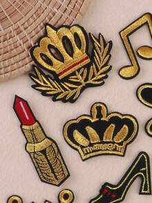 12 件/21 件/27 件套装金翼星冠刺绣熨烫补丁,适用于 DIY 服装和配饰 - 帽子、牛仔裤、夹克等。独特可爱卡通刺绣贴花补丁 - 彩色 - 查看 10