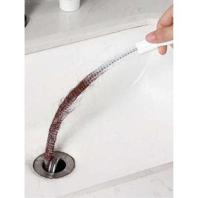 1 件装柔性毛发排水管堵塞清除器、柔性淋浴排水管清洁刷、排水管和马桶清洁剂、水槽清洁刷、排水管清洁剂、柔性清洁剂、堵塞清除工具、适用于水槽、厨房、浴室、浴缸、管道清洁工具、排水管疏通刷