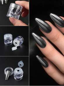 0.5克/盒 釉面甜甜圈珍珠铬粉，1包铬粉美甲粉，透明极光铬粉美甲粉，高光泽珍珠全息闪光金属颜料