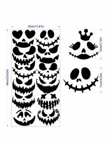1 套万圣节南瓜表情贴纸、万圣节派对装饰贴纸、不给糖就捣蛋派对礼品、用于墙面装饰的搞笑表情贴纸、万圣节杯贴，适用于万圣节派对和主题派对装饰家居装饰万圣节装饰房间装饰秋季装饰 - 彩色 - 查看 8