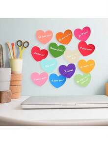 16 张/包心形便签，共 480 张（30 张/册），多色，爱情留言便笺，可爱彩色自粘便签，创意贴纸，标签，礼品卡，适用于节日、学校用品、返校 - 彩色 - 查看 3