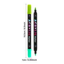 1pc Dual-Tip Dual-Color Marker Pen, Acrylic Painting Brush Pen For Glass Painting, Layering Colors, Art Students, Smudge-Proof, Washable, Watercolor Pen
