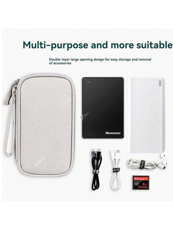 Multi-Function Digital Storage Bag, Data Cable Organizer, Power Bank & Charging Cable, U Disk, Earphone Case, Waterproof Charger Storage Box, Laptop Charger & Mouse Storage Bag, Great For Christmas & Valentine's Day