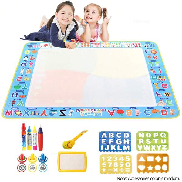 Magische Wasser-Malunterlage mit großer Größe & wiederverwendbaren Zauberstiften, Malboard-Spielzeug für Kinder, Doodle Montessori Malerei 39X31 Zoll, 100x80CM, Schulanfang