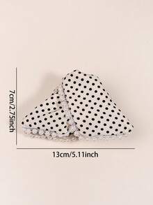 发夹 1 件高端波尔卡圆点和仿珍珠发夹装饰，大号，适合女士发饰优雅爪夹，学校用品，大学