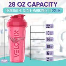 2-Pack 28oz/830ml Premium Shaker Bottles With 4 Stainless Steel Balls - Leakproof  Mixer Cups For Protein, Smoothies & Meal Replacement - Gym, Office, Travel & Home Use - Blue & Clear Combo With Measurement Marks - 粉紅色/藍色 - 查看 5