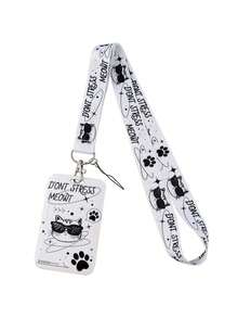 1pc Pink Medical Nurse Pill Cat Pattern Lanyard Card Holder, Keychain ID Badge Hard Case Suitable For Transit Card, ID Card, Work Card, Student Card, Expo Card, Event Pass,For School Supplies,Back To School - Multicolor - View 8