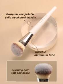 Chuang M Cai Beauty 1pc Foundation Brush, Liquid Foundation Brush, Ultra Soft, Professional Makeup Tool, Suitable For Daily Facial Makeup - White - View 3