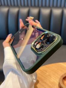 DECOPHONE 奢华金属相机壳，带磨砂透明字母镜头保护盖，兼容 17、17 Pro、17 Air、17 Pro Max、16、15、14、13、12 Pro Max、11 和 15 Pro Max - 墨綠色 - 查看 3
