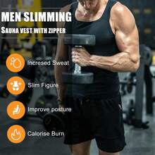 Sauna Suit Sweat Waist Trainer Vest Men Sweat Workout Top Shaper - Deep Blue - View 10