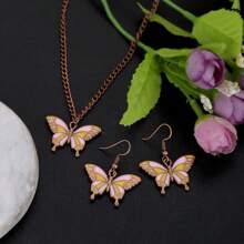 Butterfly Necklaces For Women Dainty Butterfly Charm Earrings Butterfly Pendant Necklace Jewelry Set Butterfly Gifts For Women