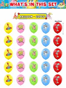 23pcs SPONGEBOB Theme Party Tableware Set, Including Octopus, Party Decorations, Banners, Latte Art, Background Cloth, Party Decoration Props Balloons, Suitable For Family Gatherings, Halloween And Christmas Parties Suitable For Family Gatherings, Weddings, Birthdays, Gift-Giving, Etc Home Decor Halloween Decor Fall Decor Room Decor Autumn Decor - Multicolor - View 9