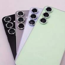 (粉色水钻) 水钻相机镜头保护膜 9H 硬度钢化玻璃，防刮，高清清晰，防震，兼容三星 S25 Edge/S24 FE/S25 Ultra/S25 Plus/A16/A26/A36/56/A55/A15/A35/A25/A05/A05S/A24/A34/A4/A54/S24 Ultra/S24/S24 Plus/S22 Ultra/S23 Ultra/S23 Plus/S23/Fold7/ 并兼容 16 Pro Max/16/16 Pro/16 Plus/15 Pro Max/15/14/1312/11 Pro 家用闪亮水晶手机相机保护套防水防摔防指纹全覆盖 - 粉色 - 查看 3