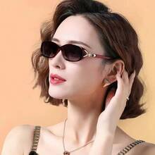 1pc Women's Black Sunglasses With Camellia Hollow Lacquer Rose Flower Large Frame - Black - View 9