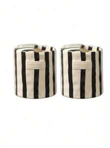 1pc Ins Style Striped Handgrip Coffee Mugs, Cute Girly Highly Attractive Romantic Water/Milk/Latte Cups For Women