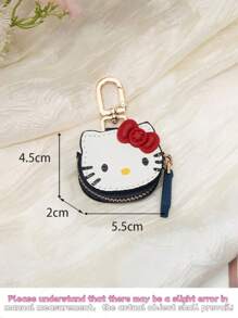 Cute Cartoon Keychain, High Quality PU Leather Bag Charm Accessory, 3D Bow, Cute Gift For Ladies, Birthday Christmas Party Gift, Suitable For Purse, Accessory Storage