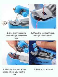 1 件多色便携式迷你手持手动缝纫机，多功能，适合家用 - 彩色 - 查看 6