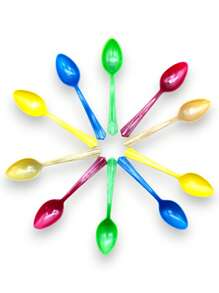 24 Pz Cuchara Sopera Plástico Reutilizables De 18cm Fiesta Colores. - Multicolor - Ver 6