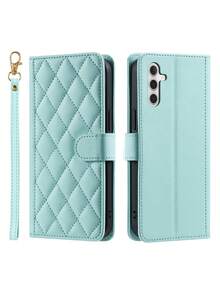 AWQUER Wallet Flip Cover Protective Case Compatible With Samsung Galaxy 16E/16/15/14/13/12/Mini/11 Pro/X/XS Max/XR/8/7/6 Plus/SE (2020/2022 Models), Credit Card Slots, PU Leather Material - Mint Green - View 6