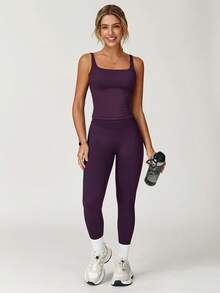 MASKERT Women's Vest, Sports Vest, Camisole Vest, High Elasticity Sports Vest, Home Commuting Vest, Skin Friendly And Comfortable - 紫色 - 查看 5