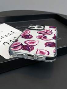 1pc Fashion Dual-Color Transparent Fig Patterned Anti-Drop Phone Protective Case, Suitable For IPhone 11, 12, 13, 14, 11 Pro Max, 12 Pro Max, 13 Pro Max, 14 Pro Max, XR, 15, 15 Pro, 15 Pro Max, 16, 16 Pro, 16 Pro Max Waterproof Shockproof Scratch Resistant - Multicolor - View 6