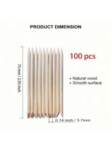 100pcs/200pcs Wooden Nail Pushers & Cleaners, Nail File & Buffer Kit - Odorless Manicure Tools For DIY And Salon Use,Nail Supplies,Nail Tools,Nail Art Tools,Back To School,Nails,Nail Tools For Press On Nails