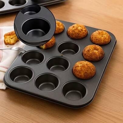 Kit Forma Para Cupcake Bolinhos Pão de Mel E Queijo 12 Cavidades Antiaderente Grande