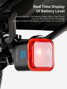 TOSUOD Smart Bicycle Taillight,TOSUOD Bike Light, USB-C Quick Charge/Auto On/Off Brake Sensor/6 Modes (Including Pulse, Strobe, SOS)/IP/Aluminum+ABS Construction/Lithium-Polymer Battery/Compatible With Road, Mountain, Electric Bicycles/Night Riding Safety/Cycling Visibility/Durable Construction/Weatherresistant Gear/Multimode Lighting/Urban Cyclists/Bicycle Safety Gear/Compact Design/Highquality Materials/Usbc Rechargeable Light/Mountain Bikers
