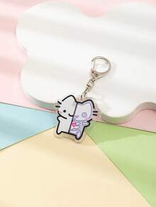 1 件亚克力卡通可爱罗勒线小猫主题钥匙扣吊坠背包装饰/包包配件/书包配件/钱包吊坠/朋友礼物汽车配件包饰哥特 Y2k