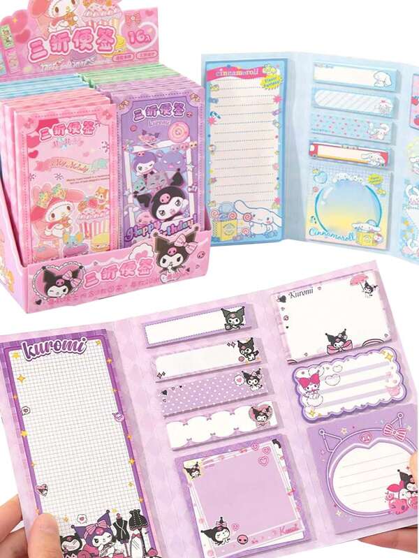 Sanrio 180Pcs Memo Pad Self-Adhesive Note Set Including Kuromi My Melody Cinnamoroll Pochacco - Various Cute Notes For Reminders And To-Do Lists Back To School School Supplies(Some Parts May Be Random)