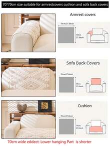 1 件毛绒加厚沙发垫套，现代简约防滑沙发座垫，防尘可洗沙发套，柔软防褪色，宠物友好，适合 L 型沙发和 1/2/3/4 座沙发，适用于卧室、办公室、客厅 - 米色 - 查看 19