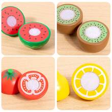 1pc Wooden Pretend Play Food Cutting Fruit Toy, Kitchen Vegetable Simulation Game, Suitable For Children 3+